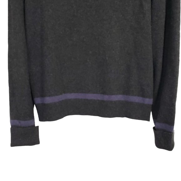 Bloomingdales The Mens Store Sz XL Sweater Cashmere V-neck Pullover Gray Purple - Picture 11 of 12